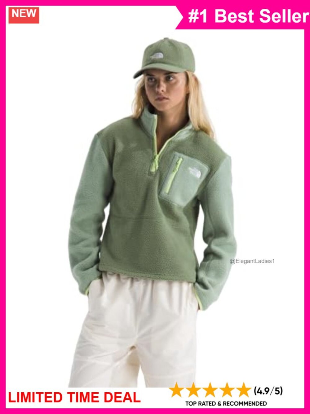 Recycled Polyester Fleece Quarter Zip Pullover with Zip Pocket